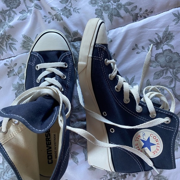 Converse All-Star Womans Blue , Size 7 blue with white wedges - Picture 11 of 11
